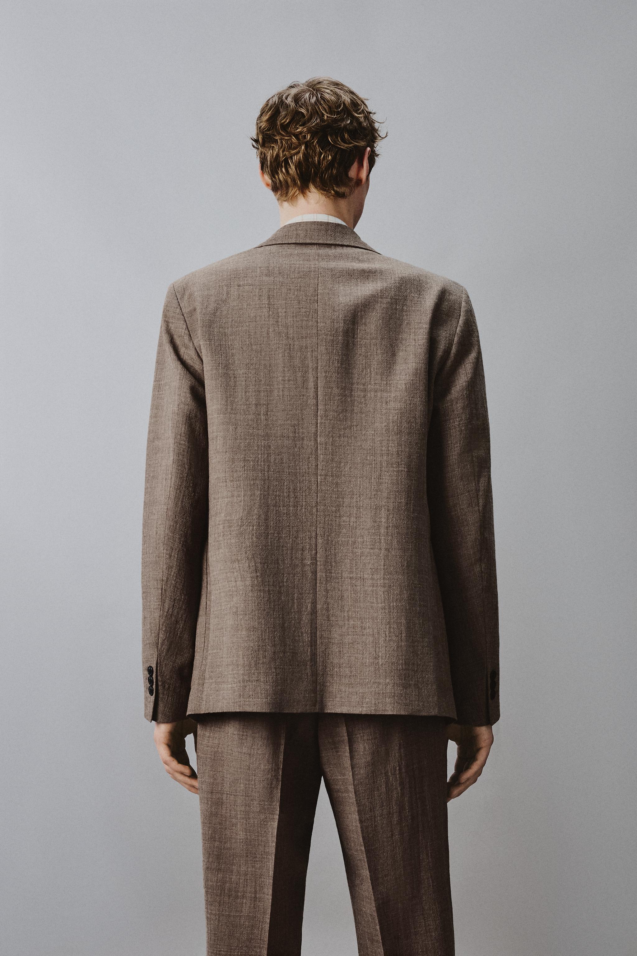 100% WOOL TEXTURED SUIT BLAZER